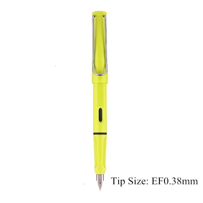 Green-EF0.38mm 0,38/0,5 мм Высококачественная цветная пластиковая перьевая ручка, чернильные ручки для каллиграфии, Подарочные офисные канцелярские принадлежности 03930 - Цвет: Green-EF0.38mm