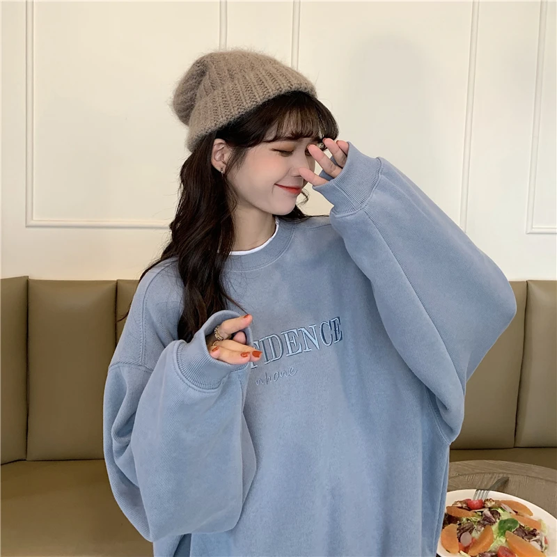 Sweatshirt Spring Autumn Crewneck Vintage Harajuku Female Sweetshirts Casual Pullover Hoodie Woman Clothing Loose Tops for Women