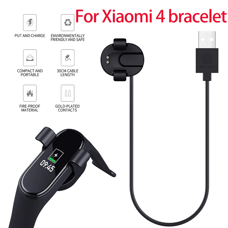 Зарядный кабель для смарт браслета Xiaomi Mi Band 4 зарядный быстрой зарядки USB адаптер