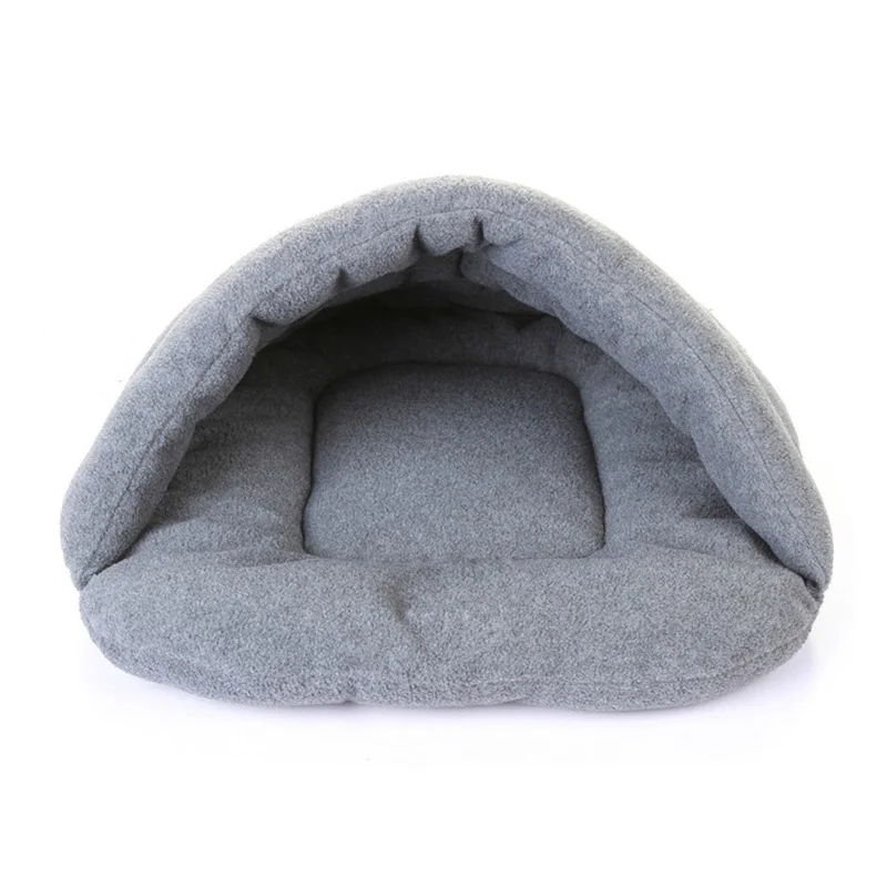 Gray Теплый спальный мешок для животных подстилка питомник кошачий подстилка кролик гнездо средних и маленьких домашних животных диван флисовая кровать гнездо домашнее животное гнездо - Цвет: Gray