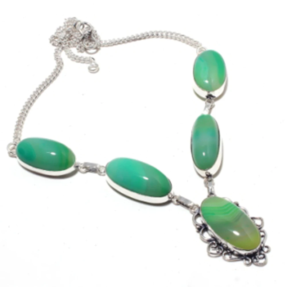 

Botswana Agates Necklace Silver Overlay over Copper, 49.9 cm , N4280