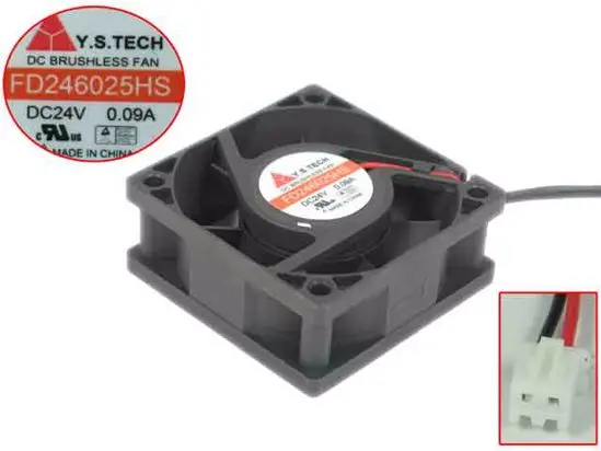 Y.S TECH FD246025HS Сервер охлаждающий вентилятор DC 24V 0.09A 60x60x25 мм 2 провод|fan dc|dc 24v fandc fan |