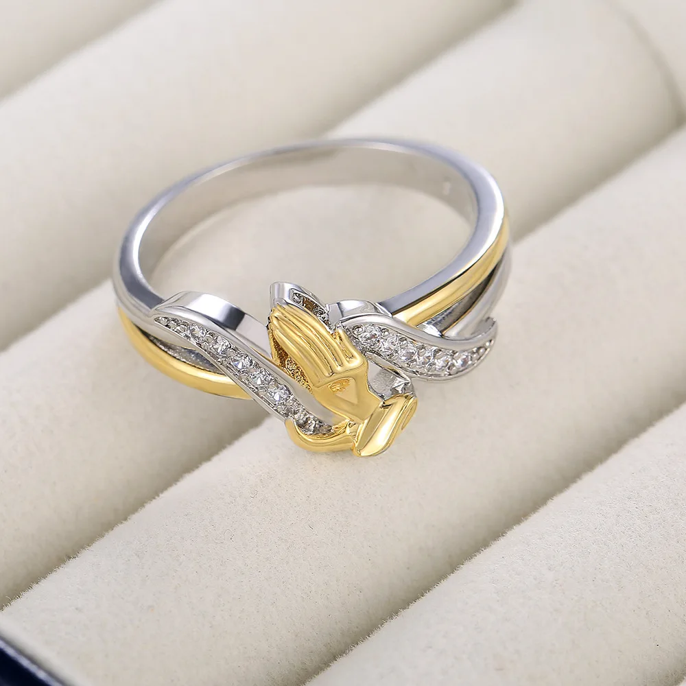 

Luxurious Cross Rings Bridal Gold Wedding Engagement Party Fashion Jewelry Dazzling Crystal Zircon High Quality Women Rings