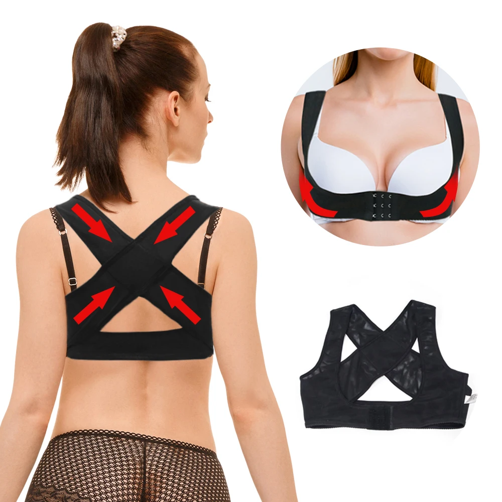 Регулируемый Женский эластичный пояс для поддержки спины Корректор осанки груди