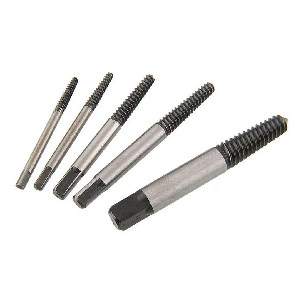 

5x 4-18mm Small - Large Screw Extractor Set In Case Broken Stud Bolt Remover Carbon Steel