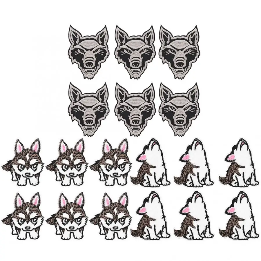 6 шт. Симпатичные нашивки с животными нашивка милым волком головой волка
