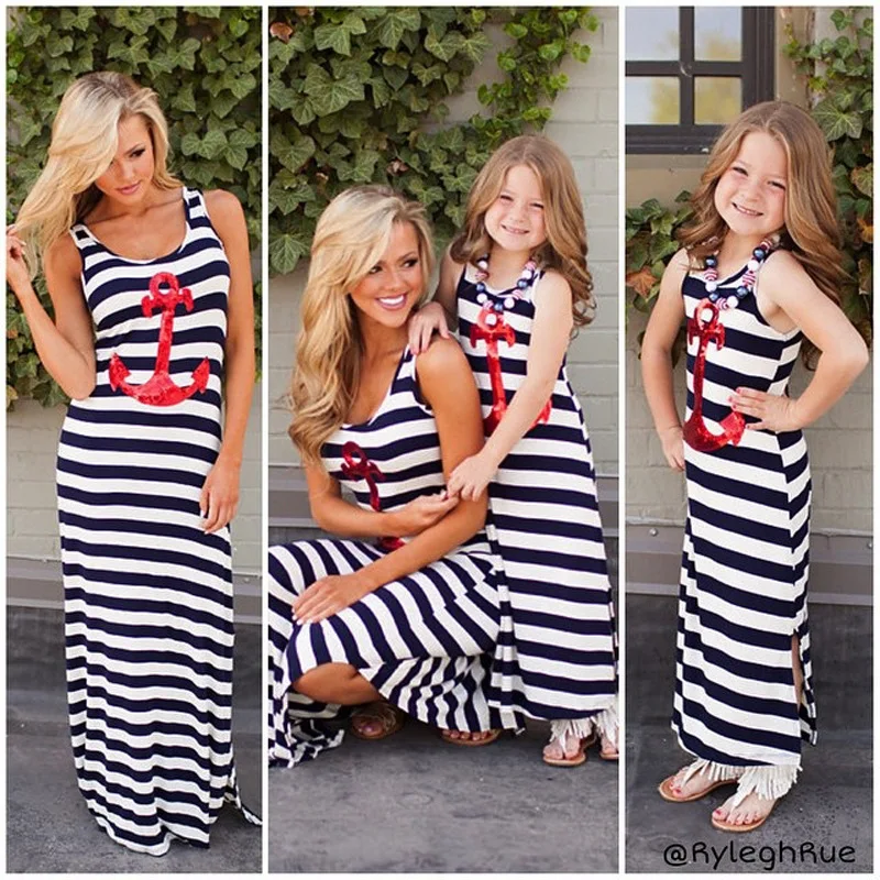 Модные Семейные комплекты платья для мамы и дочки женское платье мини-платье