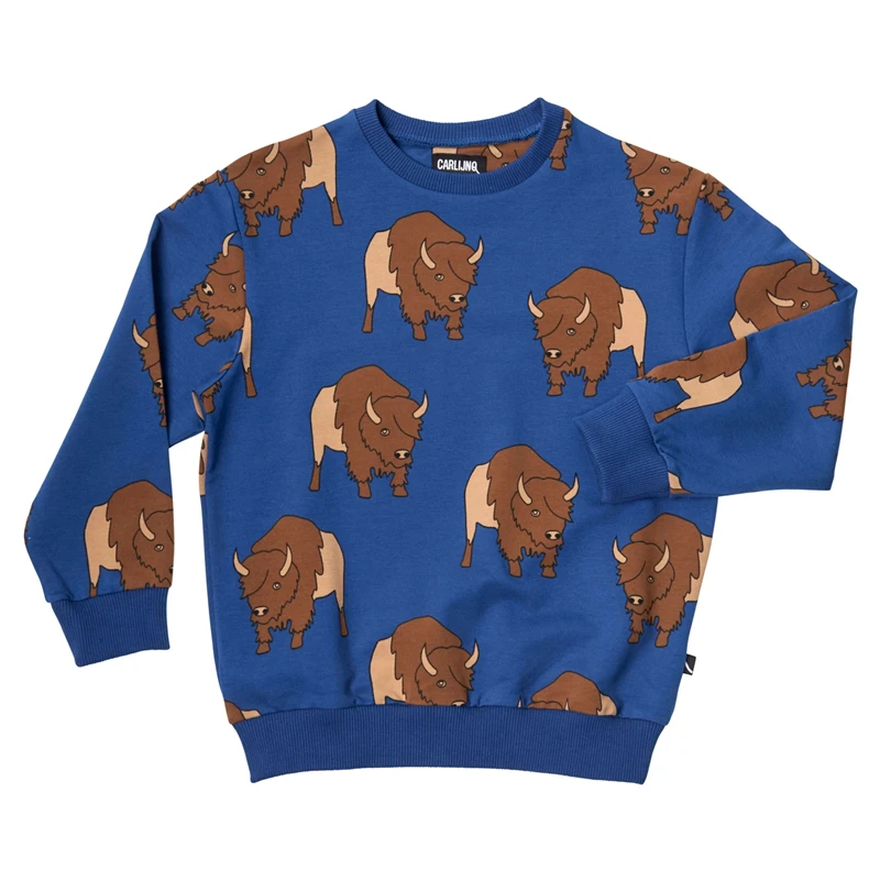 Blue Tops CarlijnQ/Фирменный Детский свитер и штаны; Модные топы для маленьких мальчиков с изображением птиц и деревьев; осенне-зимние топы для девочек; зимняя одежда для малышей - Цвет: Blue Tops