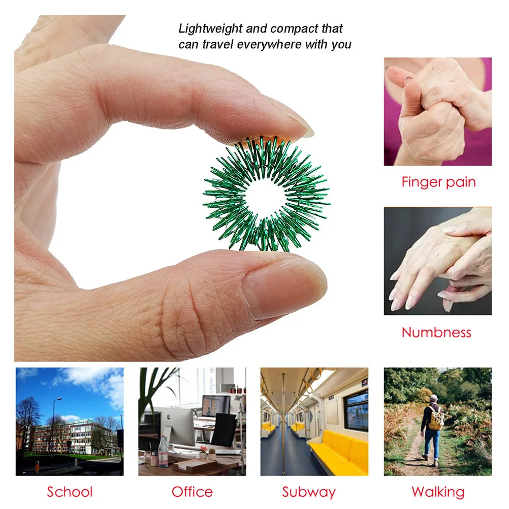 12pcs/lot Spiky Sensory Finger Acupressure Ring Fidget Toy For Kids Adults Silent Stress Relief Massager Toy for ADHD Autism