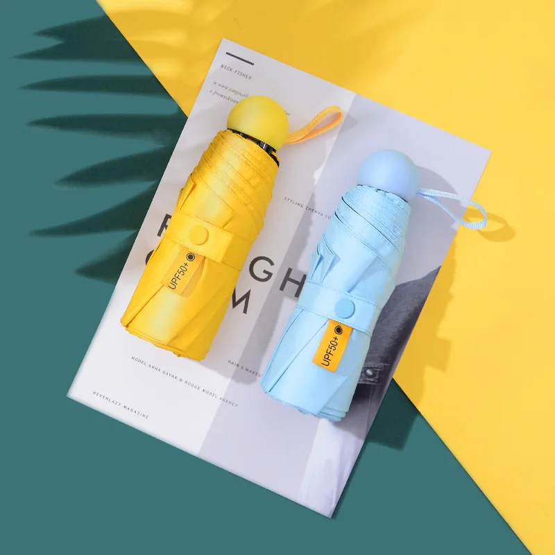 

Mini Capsule Pocket Small Umbrella Sun Protection UV Folding Umbrella Female Sunshade Compact Portable Pocket