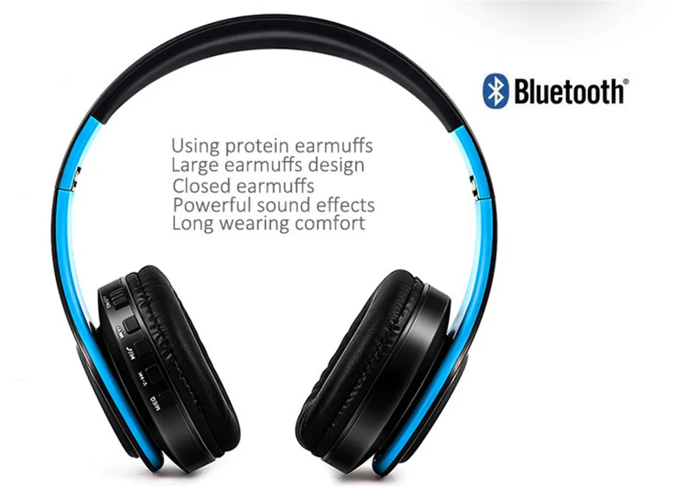 Wireless Stereo Music Headphones Bluetooth Headset Foldable Headphone Adjustable Earphones with Microphone For PC mobile phone