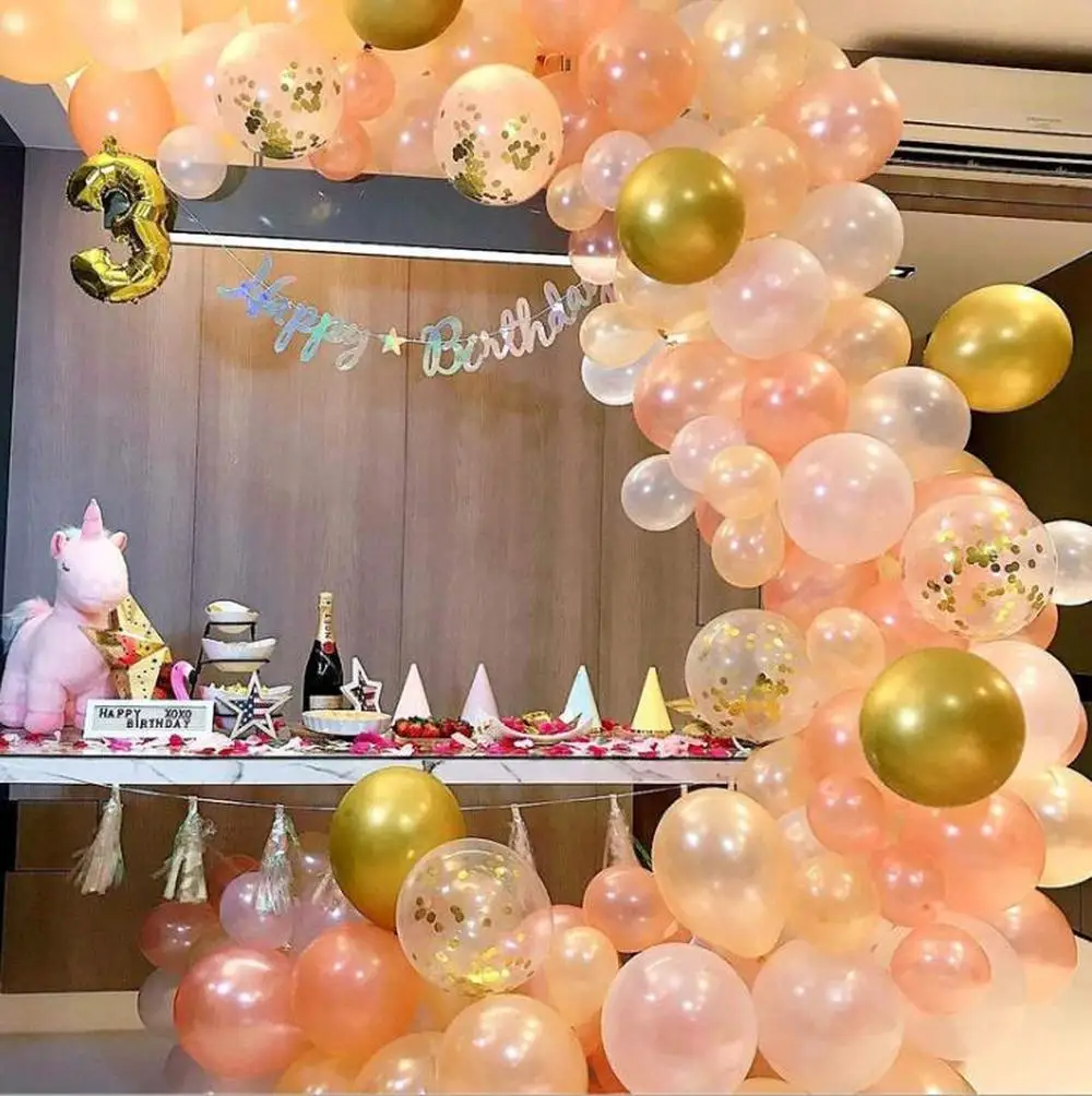 

118 шт./лот фотообои, белая латексная гирлянда, воздушные шары на день рождения, девичник, свадебный фон, декор для вечеринки в честь будущей м...