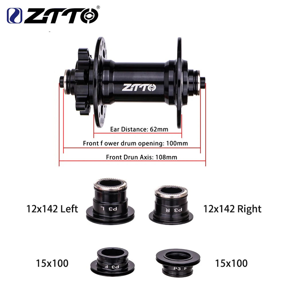 

ZTTO P3 Mountain Bike Hub 32 Hole 6 Claw 4 Sealed Bearing MTB Front and Rear Disc Brake Hub Front and Rear Wheel Hub Parts