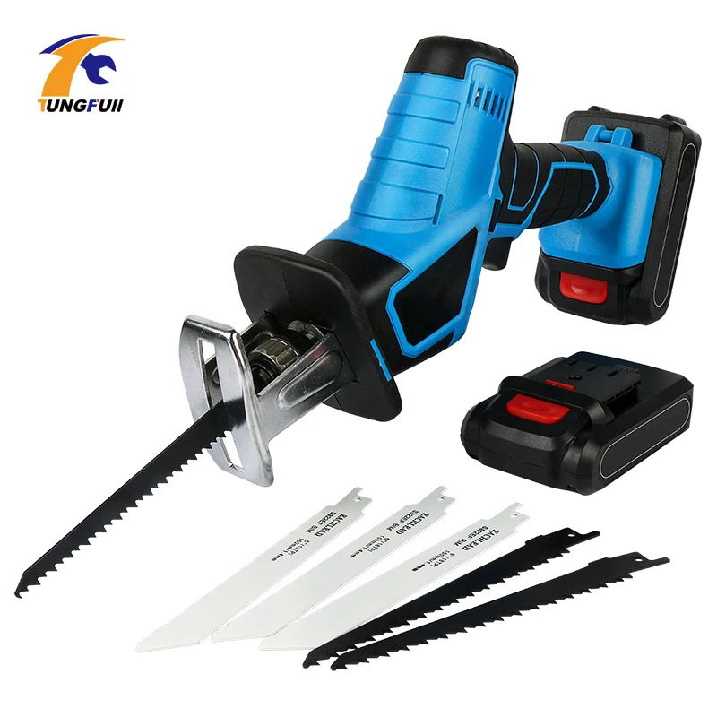Lithium Battery Portable Reciprocating Saw Powerful Wood Cutting Saw Electric Wood/ Metal Saws With Sharp Blade Woodworking