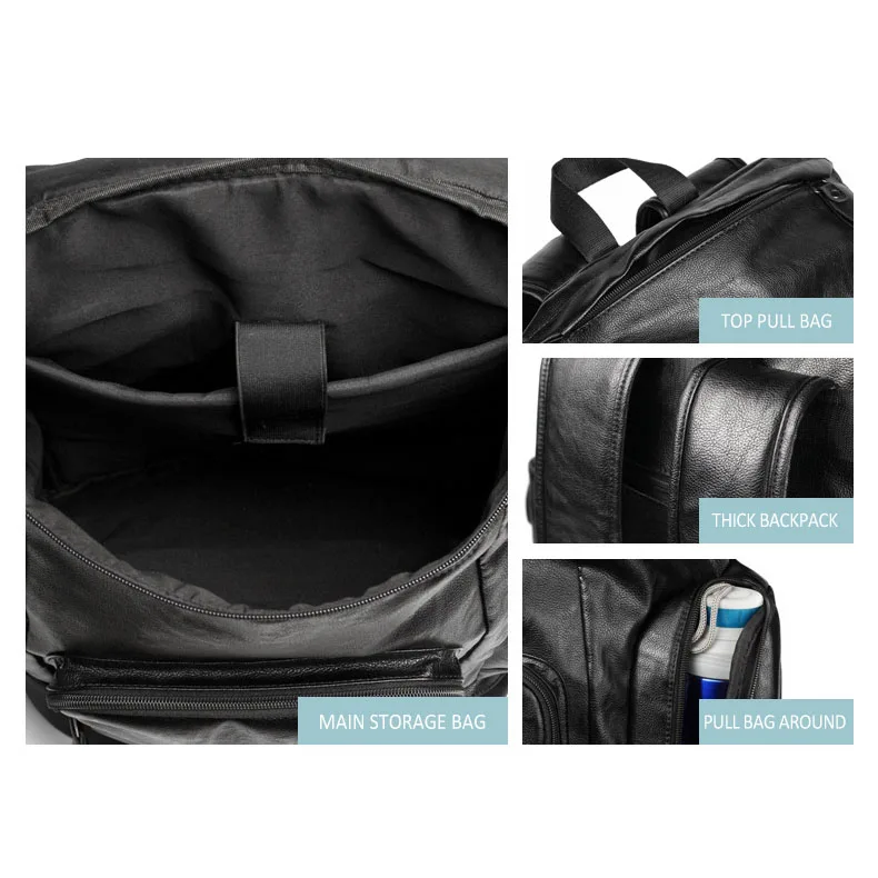 Scione водонепроницаемый рюкзак для мужчин из искусственной кожи путешествий