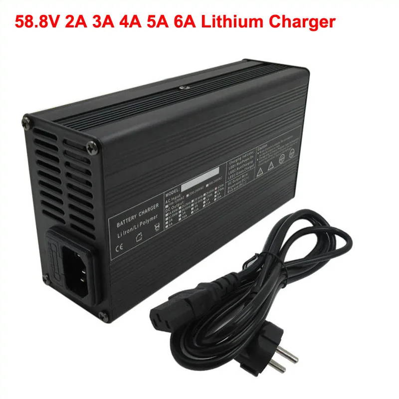 

52V Lithium Ebike Tricycle Charger Output 58.8V 5A Charger For 14S 51.8V Electric Bike Bicycle Scooter Battery