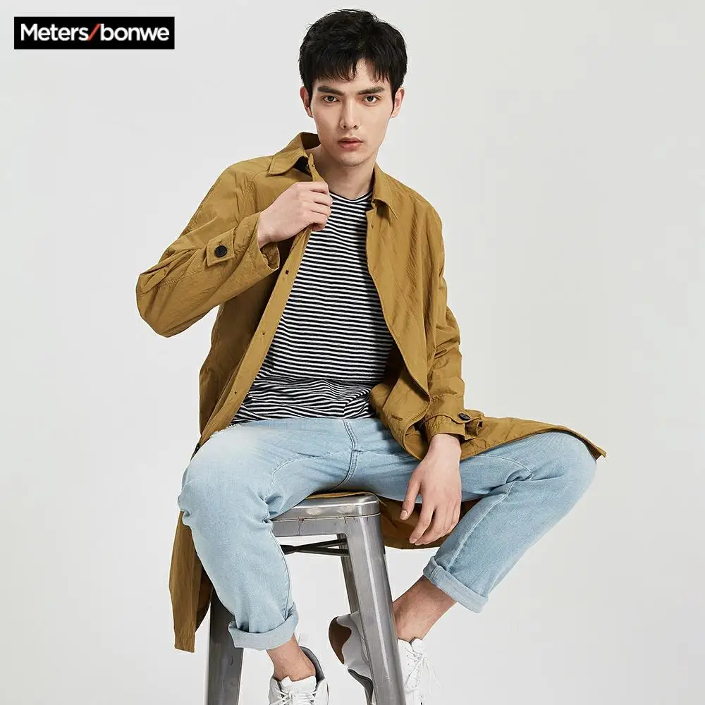 Me & City Мужская Осенняя Повседневная Длинная Куртка Тренч модная красивая