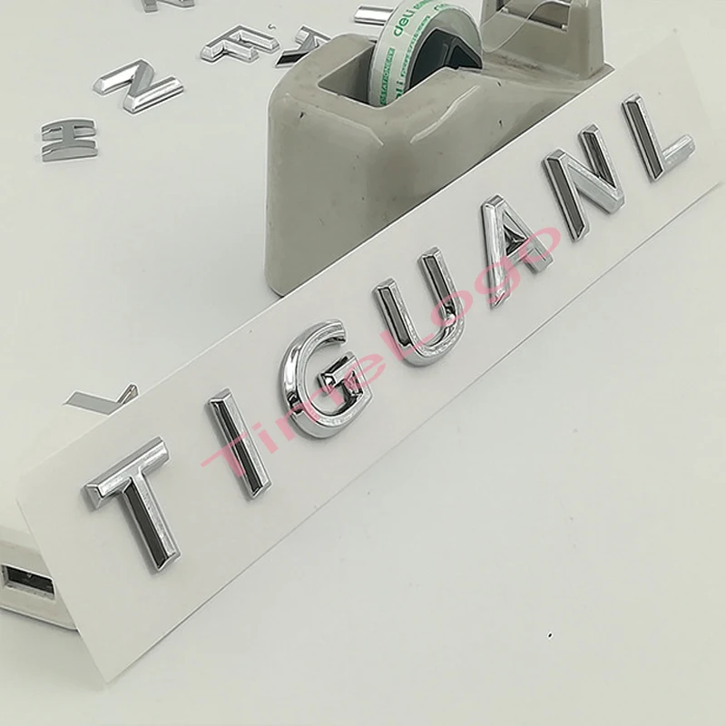 

3D Font Letters Emblem for TIGUAN TIGUANL Car Styling Refitting Middle Hood Trunk Logo Badge Sticker Chrome Matte Glossy Black