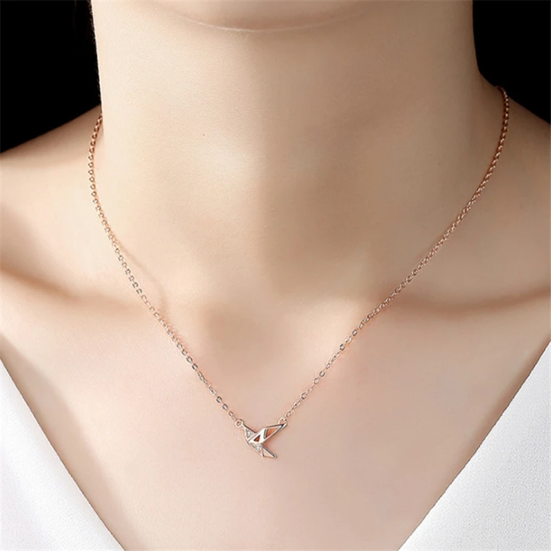 Модные элегантные голографические ожерелья цвета розового золота с бумажным