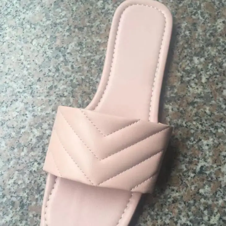 

2021 summer women new square head big size one word flat sandals and slippers fashion beach leather all-match flip flop