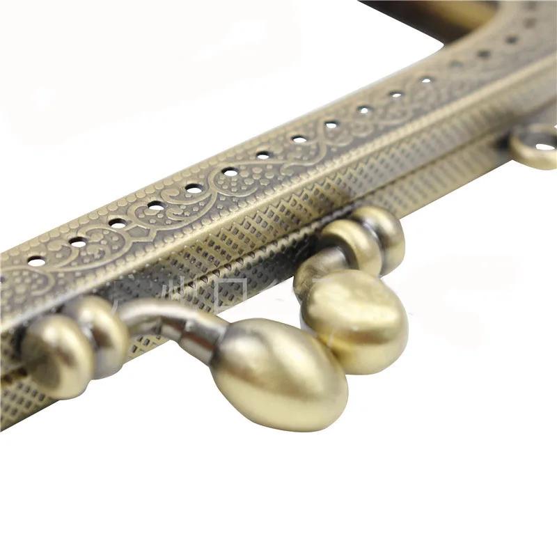 10.5-20 cm Square Metal Purse Frame Handle for Clutch Bag Handbag Accessories Making Kiss Clasp Lock Bronze Brass Tone Hardware