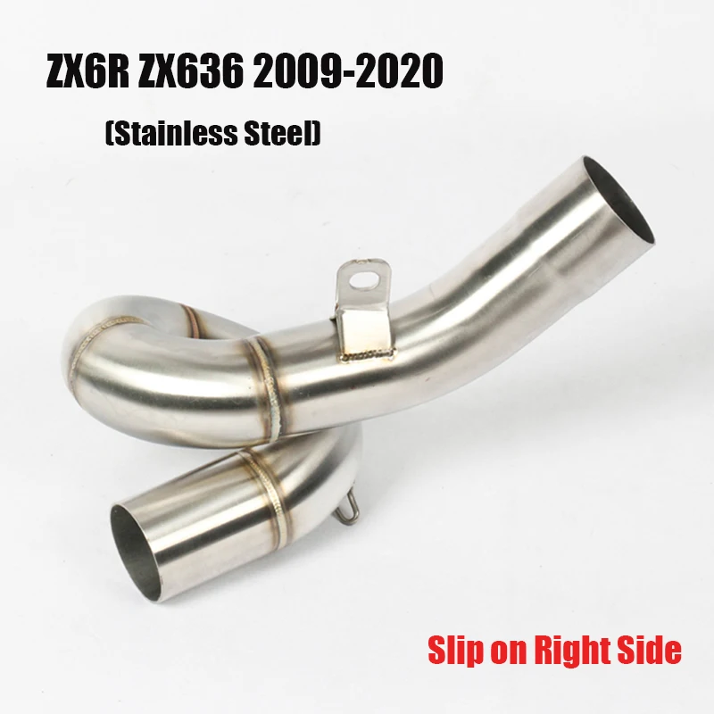 

For Kawasaki Ninja ZX6R ZX636 2004-2020 Exhaust System Middle Pipe Escape Modified Connect Link Tube Slip On ZX6R Motorcycle