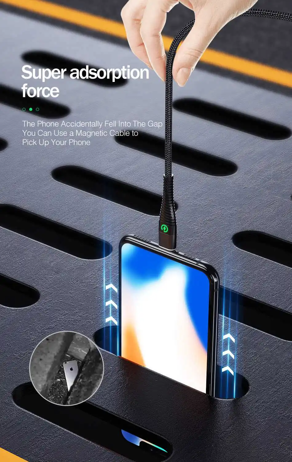 YKZ светодиодный магнитный кабель USB type C провод Microusb 3A кабель для быстрой зарядки для Apple телефона samsung huawei Магнитный шнур для передачи данных