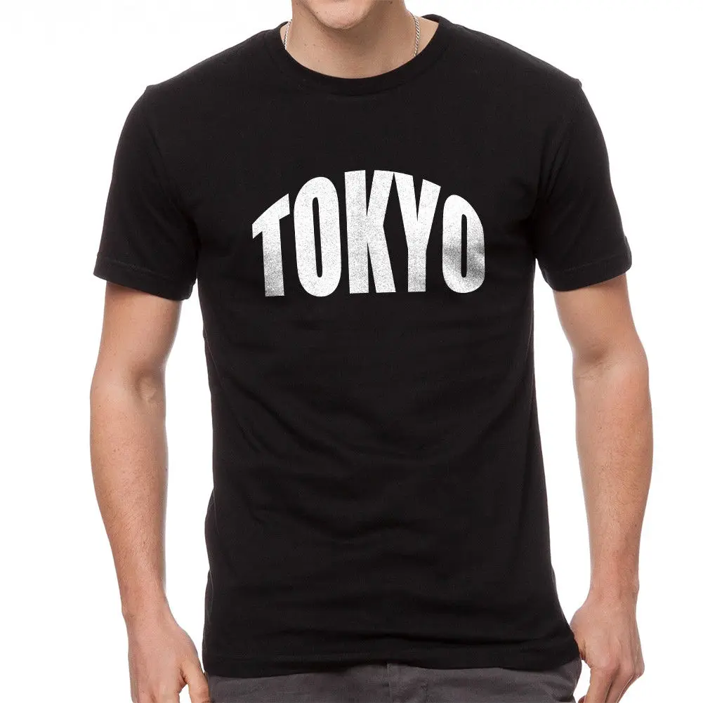 

Simple Style Tokyo Letter Printed T-Shirt. Summer Cotton Short Sleeve O-Neck Men's T Shirt New S-3XL