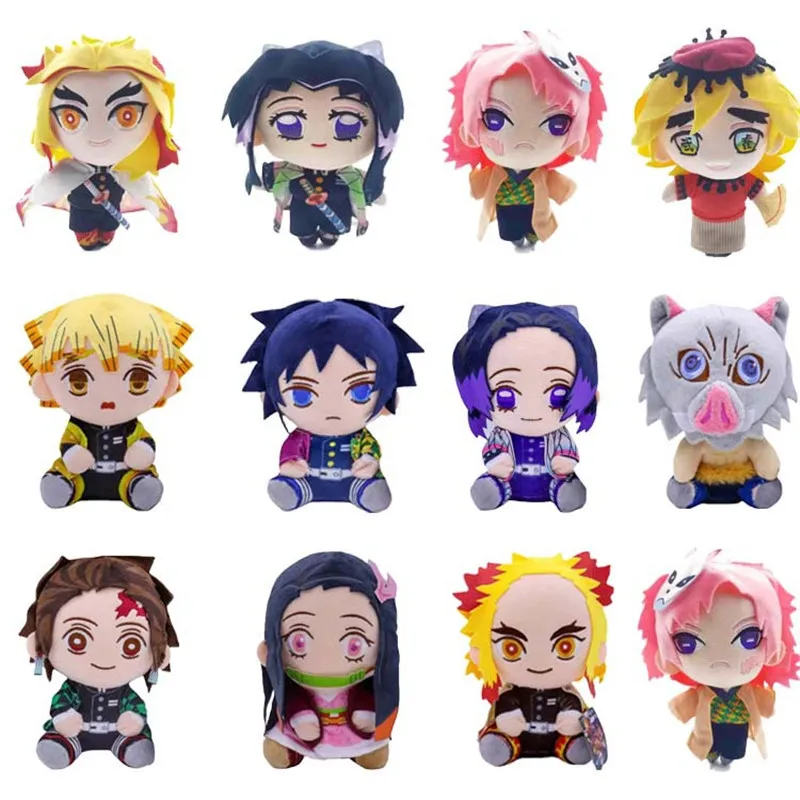 

Japan Anime Demon Slayer Tomioka Giyu Kamado Tanjirou Kamado Nezuko Agatsuma Zenitsu Plush Toys Doll 20cm Kids Gift