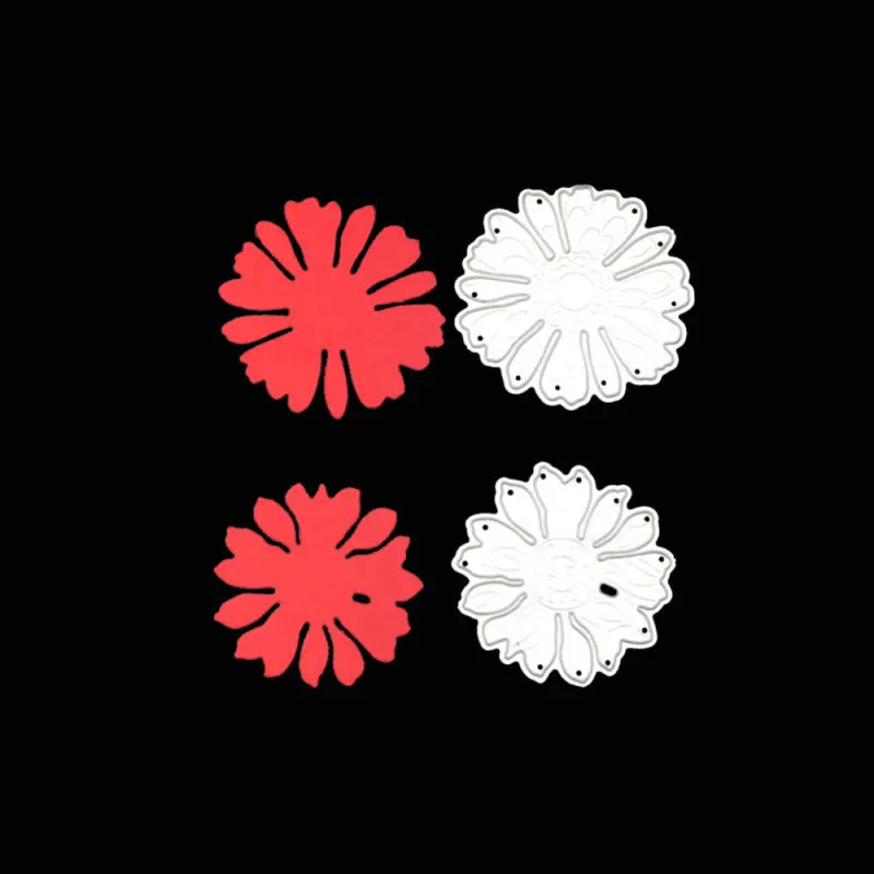 

2 Pcs Metal Cutting Dies Flower Frame Cut Die Bloom Mold Scrapbook Embossing Card Paper Craft Knife Mould Blade Punch Stencils
