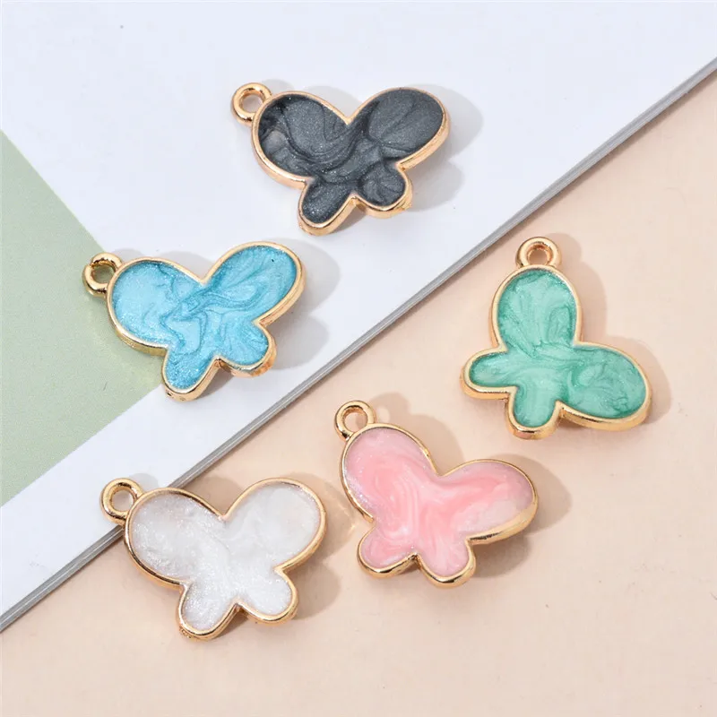 10 шт. эмалью Подвески кулон в виде бабочки которые можно сделать своими руками