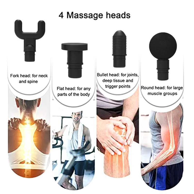 

1200-3300r/min Muscle Massage Gun Deep Tissue Massager 60Hz High Frequency Stimulation Exercising Muscle Pain Relief Body