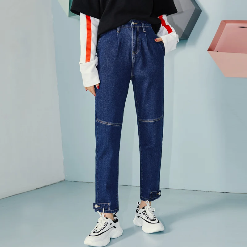 LEIJIJEANS осень и зима новый стиль мягкие удобные свободные женские джинсы от Harlan с