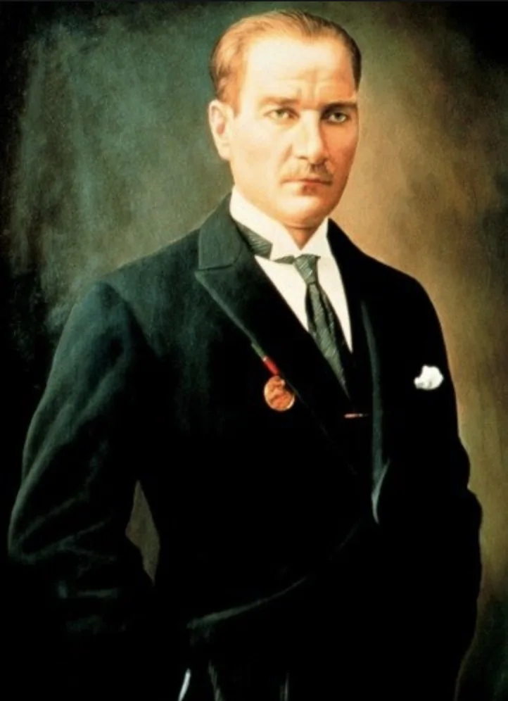 Красный Стандартный портрет Mustafa kemale Ataturk турецкий лидер декоративный постер настенный холст стикер декор домашнего бара подарок - Цвет: Красный