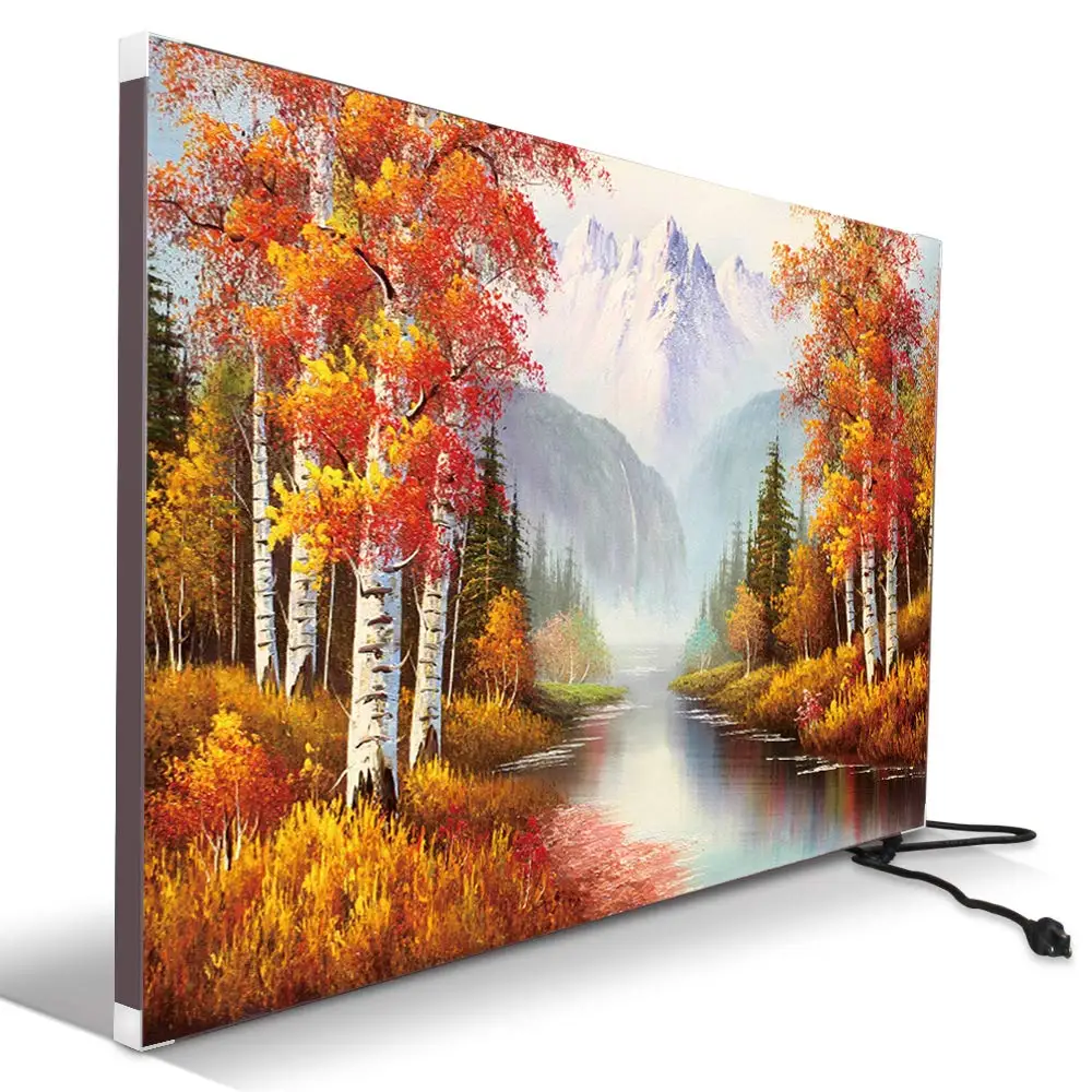 Fall Forest Trees Настенный Электрический обогреватель, инфракрасный обогреватель, лучистые тепловые панели для комнаты 150 кв. Футов, 120 в/500 Вт настенная живопись, энергоэффективность, Inst - Цвет: Fall Forest Trees