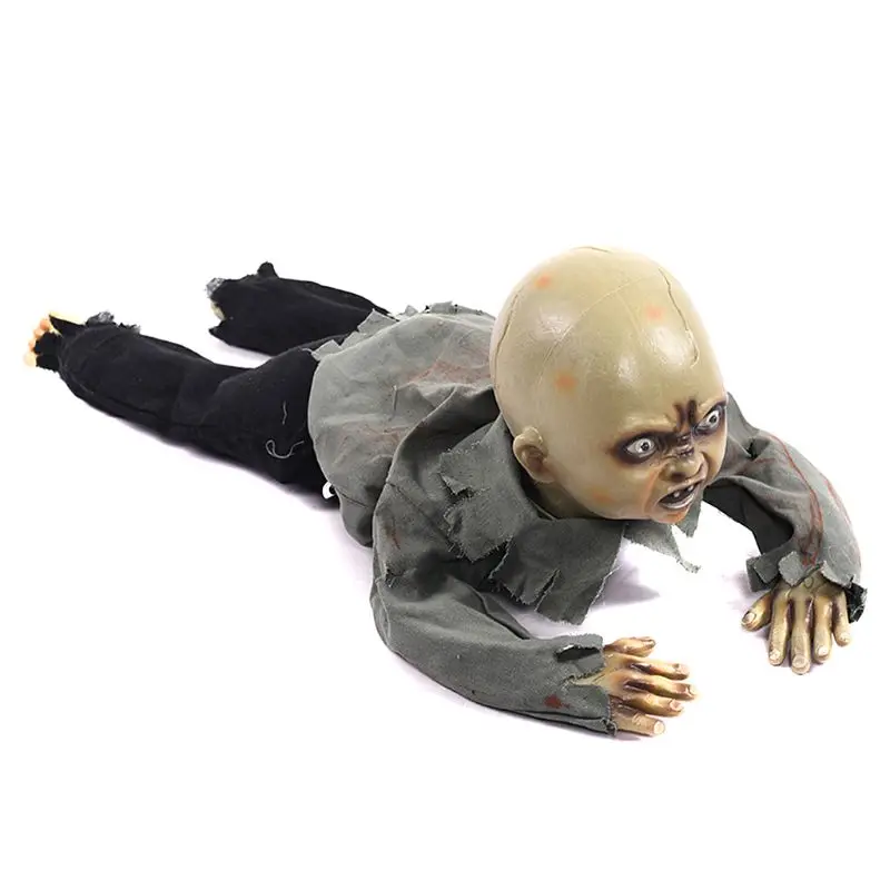 

Animated Crawling Baby Zombie Scary Ghost Babies Doll Haunted Halloween Decor Props Supplies X4YD