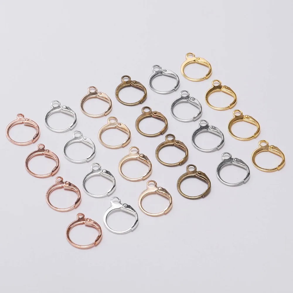 20pcs/lot New Gold Hook Earrings Clasps & Hooks Material 14*12mm Size Wire Settings Base Hoops Supplies For DIY Jewelry