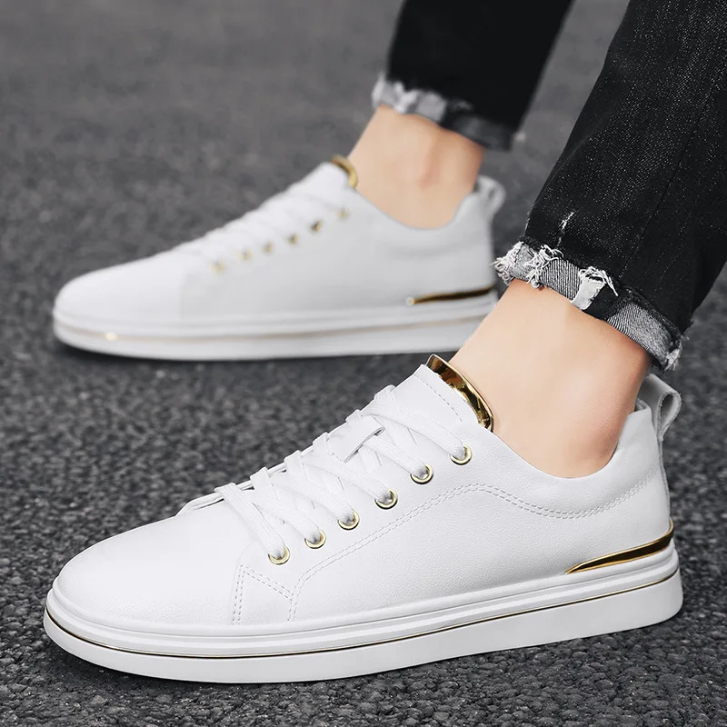 

Men Shoes 2021 Low-top Breathable Board Shoes Casual Sneakers Male Vulcanized Shoes PU Leather Vulcanized Shoes Male Sapatos