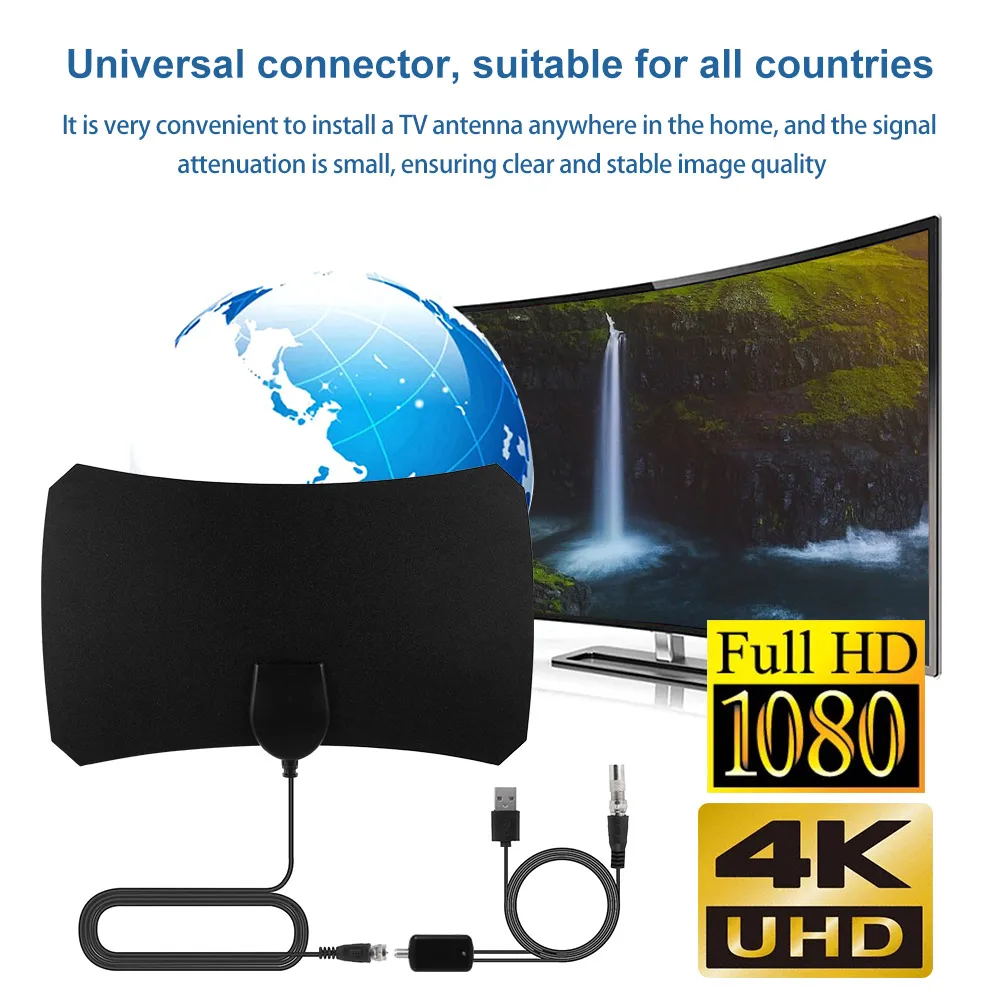 Усилитель антенны 1800 миль диапазон HD 4K ТВ антенна 1080P цифровой ТВ-флешка