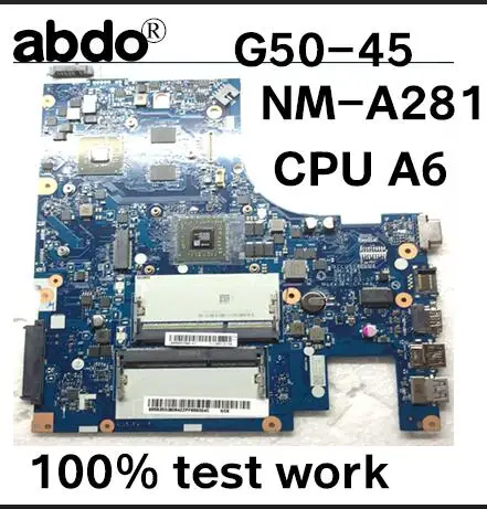 NM-A281 материнская плата для Lenovo G50-45 ноутбук материнская плата ACLU5/ACLU6 NM-A281CPU A6-6310 GPU R5 M230 2G тесты работы