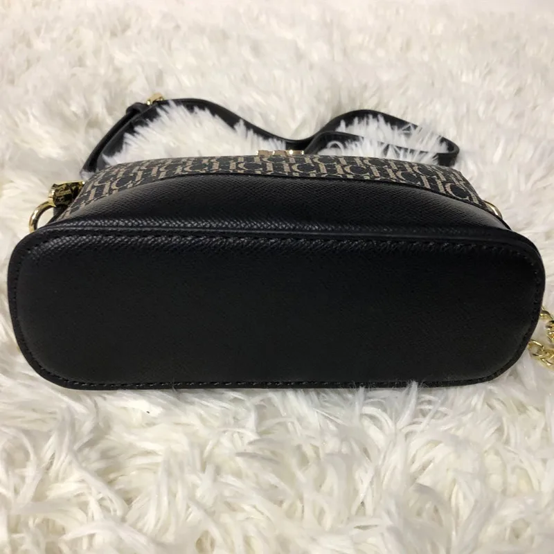 

100% Genuine Leather Chain Zipper Shoulder Bags Women Classic CH Print Crossbody Small Handbags Fashionable Purse and Handbag Cc