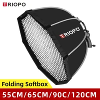 triopo 55cm 65cm 90cm 120cm portable speedlite octagon umbrella softbox honeycomb grid outdoor flash soft box for canon godox