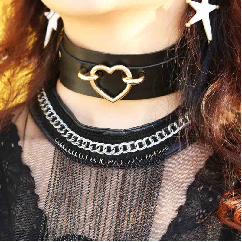 WKOUD EAM 2020 European And American Style Pure Hand-made Harajuku Punk Abdomen Belt Personality Wild PU Leather Collar ZD988 | Аксессуары