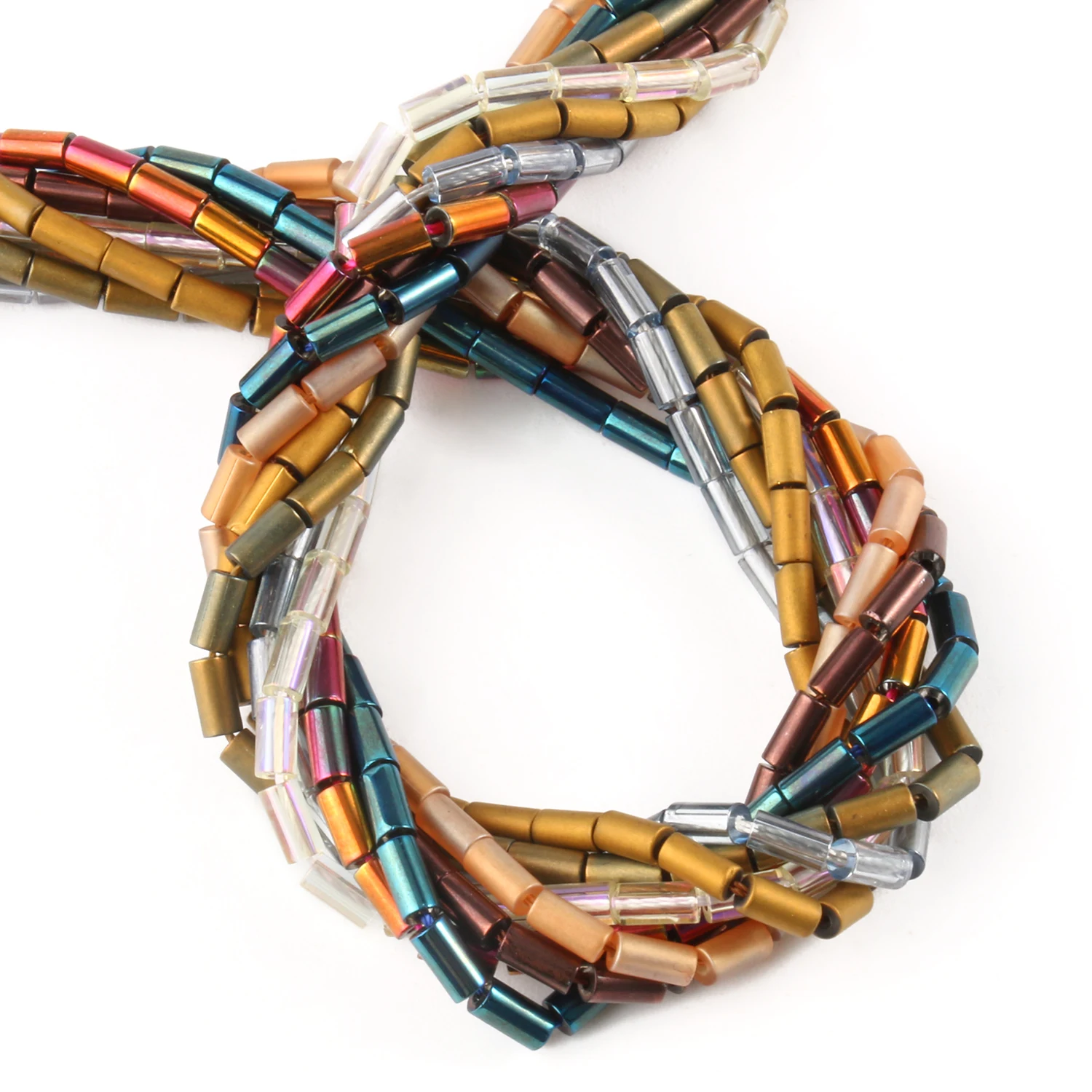 

Стеклянные бусины с гальваническим покрытием, 5x3 мм, разные цвета, цилиндрической формы для изготовления ювелирных изделий, браслетов, 15 дюй...