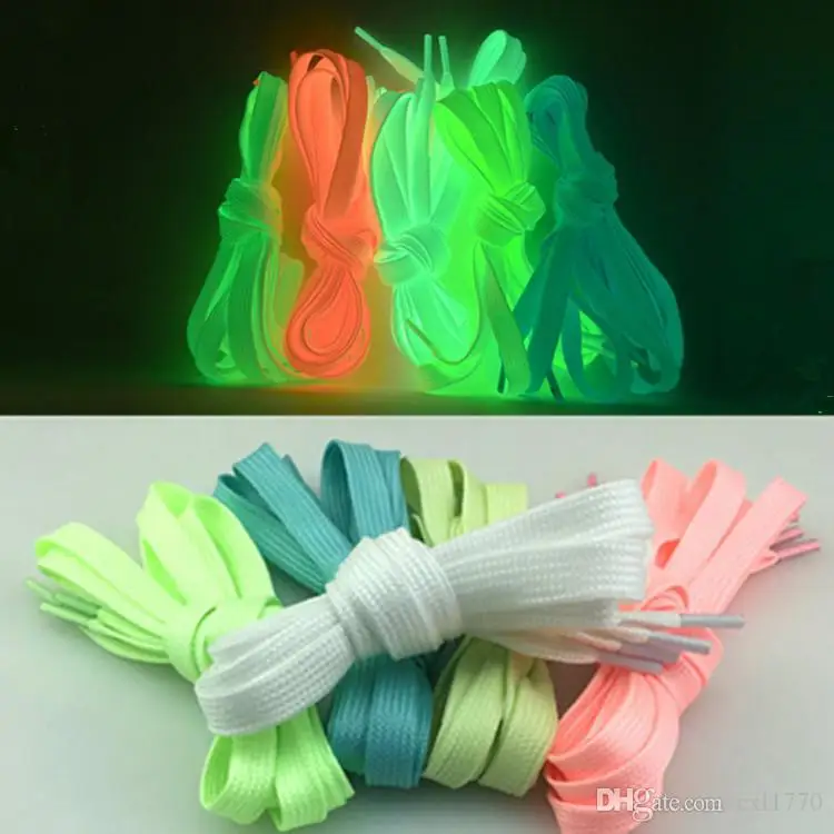 Party decoration luminous laces sports men's and women's laces luminous black sneakers lace sneakers on sneakers  glow party
