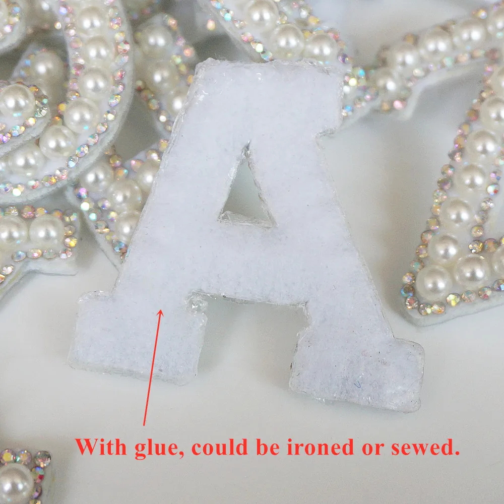 A Z жемчужные стразы буквы английского алфавита шить приклеивающиеся утюгом