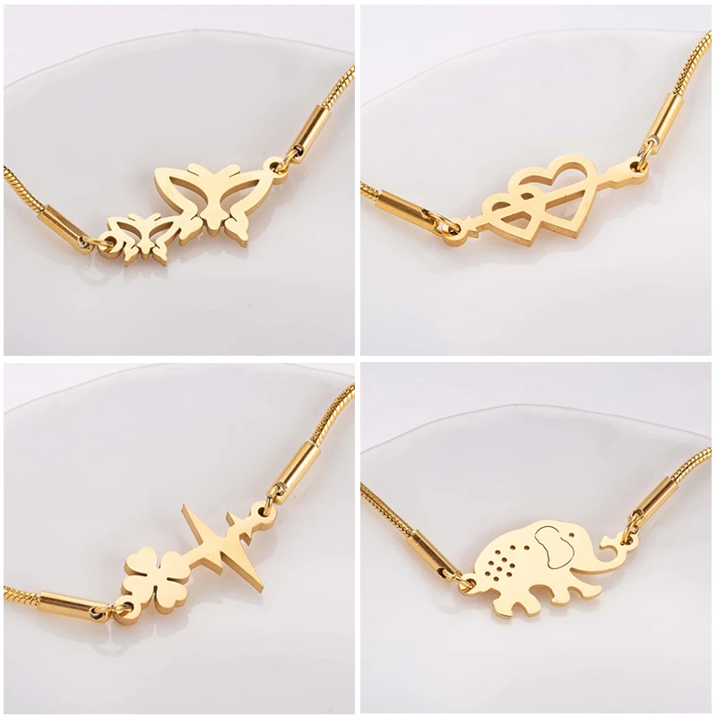 Hfarich модные браслеты с подвесками бабочки сердца слона для женщин девочек и детей