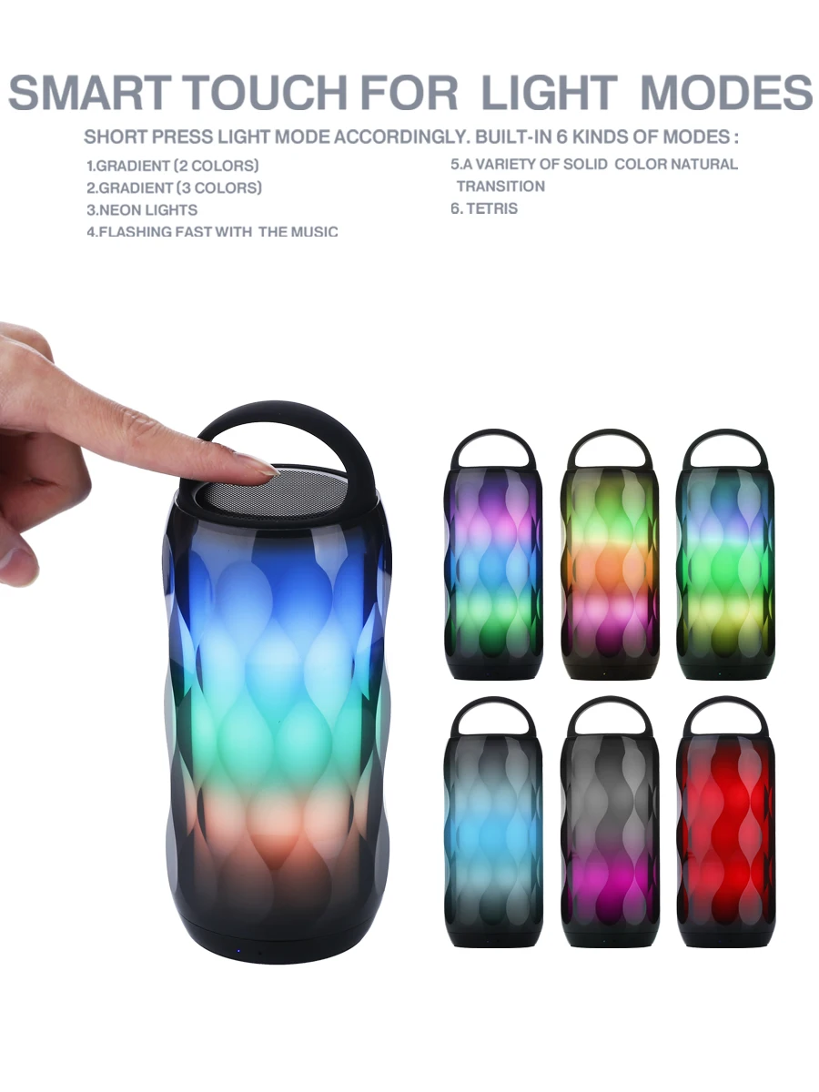 Bluetooth Колонка со светодиодной подсветкой беспроводные bluetooth колонки бас