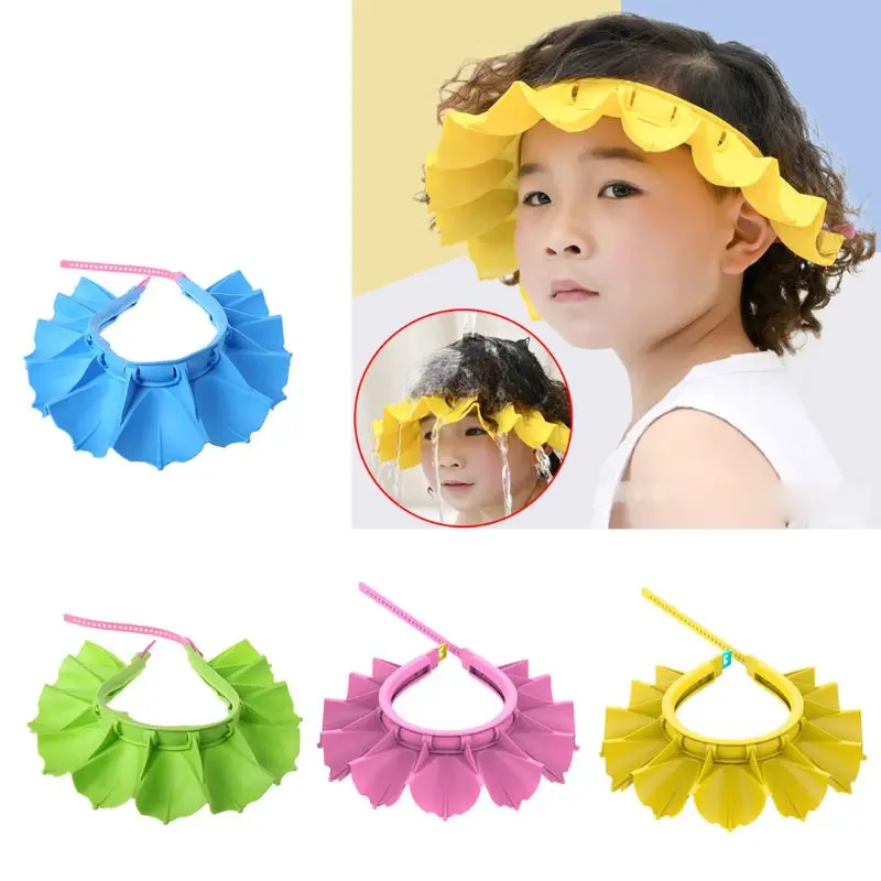 

2021 New Baby Silicone Shampoo Shower Bathing Cap, Adjustable Shower Kids, Infants Protection Visor