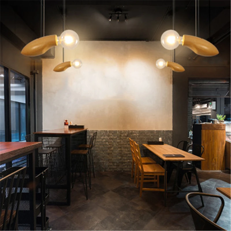 Северная Европа простой маленький светсветильник ресторан из твердой древесины